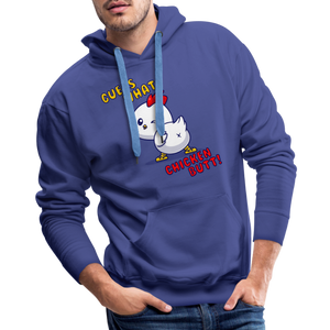 Cluckin' Surprise: The 'Guess What' Chicken Butt Premium Hoodie - royal blue