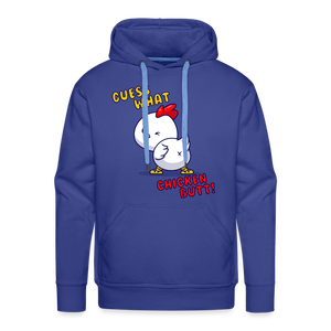 Cluckin' Surprise: The 'Guess What' Chicken Butt Premium Hoodie - royal blue