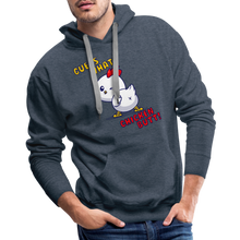 Cluckin' Surprise: The 'Guess What' Chicken Butt Premium Hoodie - heather denim