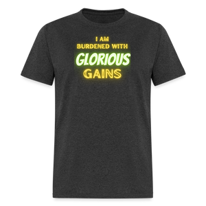 'I am Burdened with Glorious Gains' Loki Tee - Flexing through Realms! - heather black