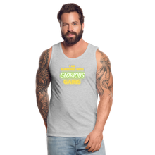 'I am Burdened with Glorious Gains' Loki Premium Tank - Flexing through Realms! - heather gray