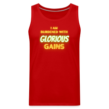'I am Burdened with Glorious Gains' Loki Premium Tank - Flexing through Realms! - red