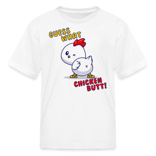 Cluckin' Surprise: The 'Guess What' Chicken Butt Tee Kids' T-Shirt - white