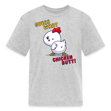 Cluckin' Surprise: The 'Guess What' Chicken Butt Tee Kids' T-Shirt - heather gray