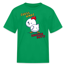 Cluckin' Surprise: The 'Guess What' Chicken Butt Tee Kids' T-Shirt - kelly green