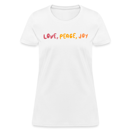 Love Peace Joy Women's T-Shirt - white