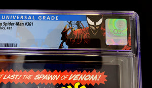 🔥 Amazing Spider-Man #361 1st Carnage! Carnage (Custom CGC Label) CGC 9.4 NM