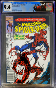 🔥 Amazing Spider-Man #361 1st Carnage! Carnage (Custom CGC Label) CGC 9.4 NM