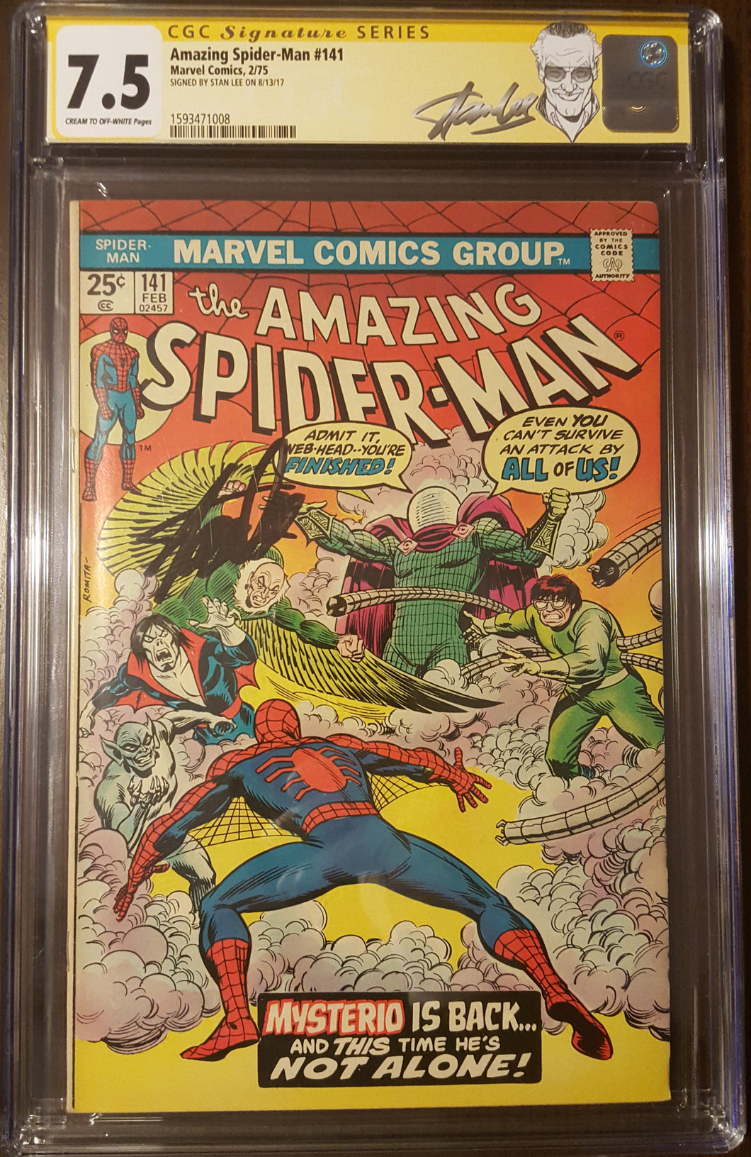 Amazing Spider-Man (1963 1st Series) #141 Signed by STAN LEE