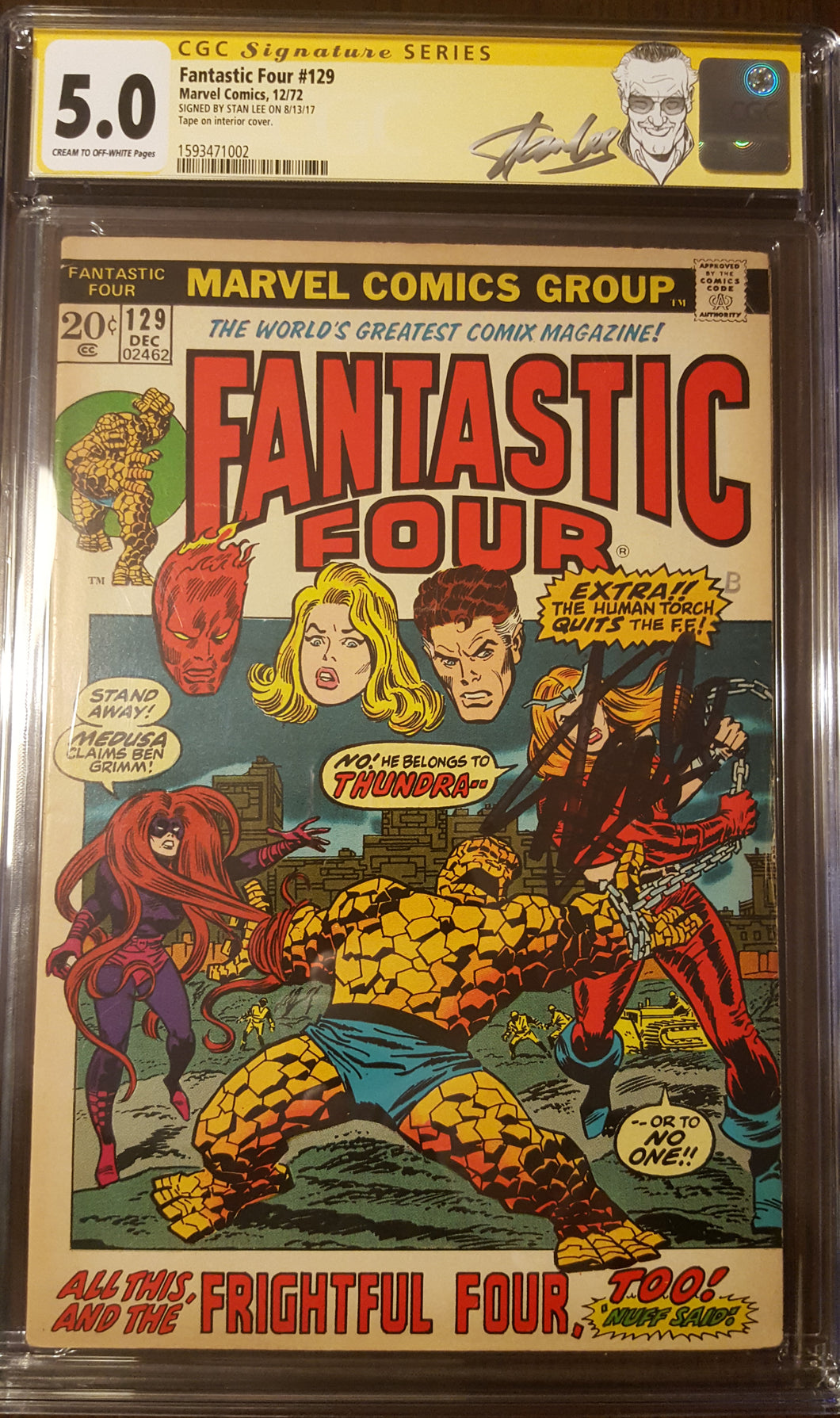 Fantastic Four (1961 1st Series) #129 Signed by STAN LEE