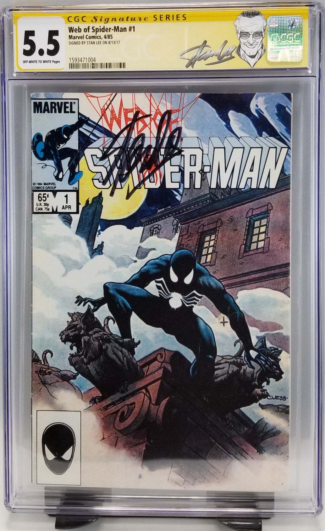 Web of Spider-Man #1 (1985 1st Series) CGC Signed by Stan Lee