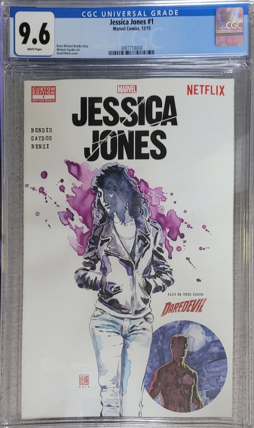 Jessica Jones #1 Netflix Custom Edition Mack Variant CGC 9.6