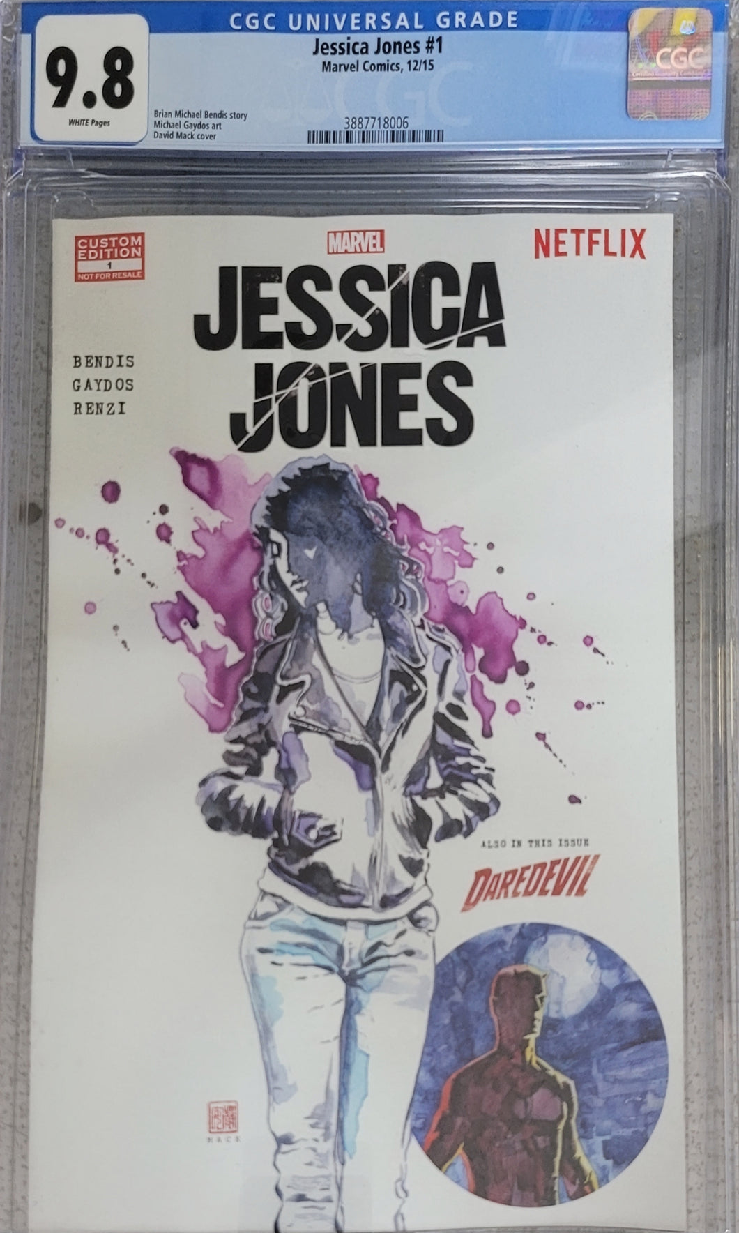 Jessica Jones #1 Netflix Custom Edition Mack Variant CGC 9.8