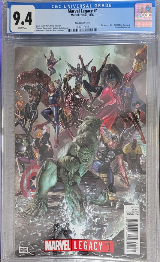 Marvel Legacy #1 Alex Ross Variant Cover CGC 9.4