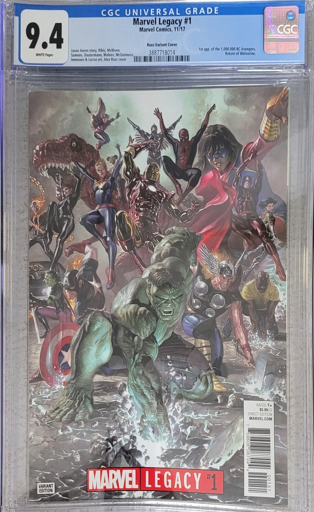 Marvel Legacy #1 Alex Ross Variant Cover CGC 9.4