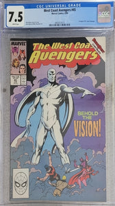 Avengers West Coast (1985) #45 WandaVision (1st Appearance WHITE VISION) CGC 7.5