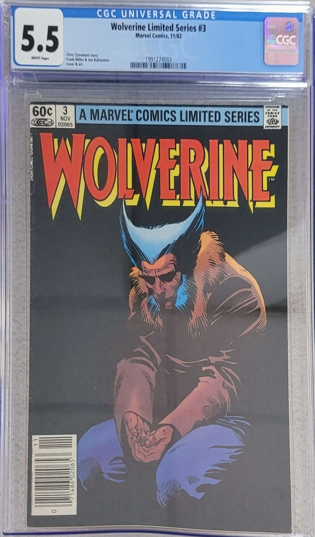 Wolverine (1982 Limited Series) #3 CGC Frank Miller Joe Rubinstein Chris Claremont