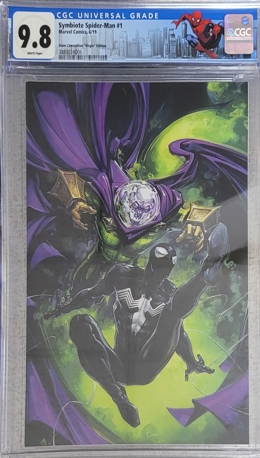 Symbiote Spider-Man #1 Scorpion Exclusive Virgin Convention Edition (Clayton Crain) Variant CGC 9.8