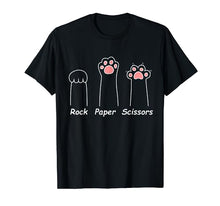 Rock Paper Scissors Hand Game Cute Paw Funny Cat T-Shirt