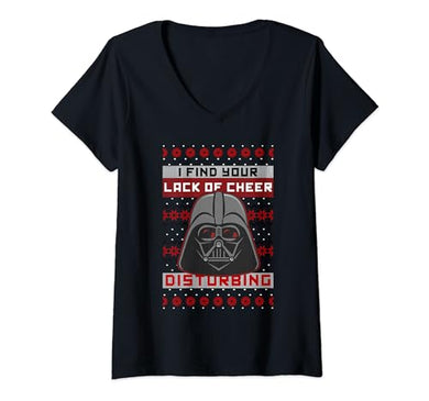 Star Wars Christmas Darth Vader Lack Of Cheer Ugly Sweater V-Neck T-Shirt