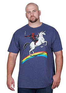Marvel unisex adult Deadpool Riding a Unicorn on Rainbow T-shirt novelty t shirts