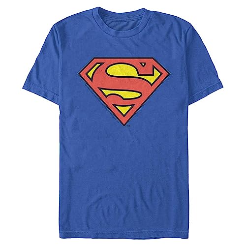 DC Comics Superman Classic Logo Men's T-shirt, Small, Royal