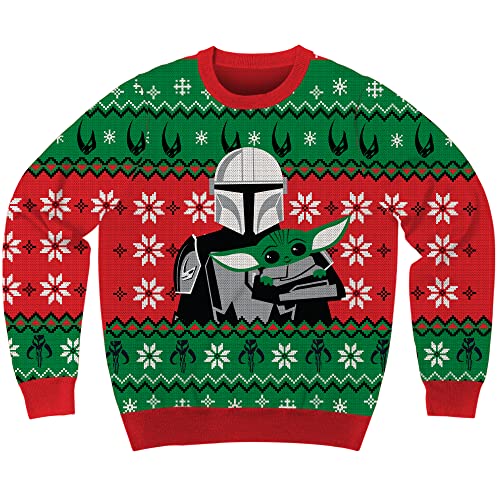 Star Wars The Mandalorian Grogu Team Holiday Christmas Sweater Licensed