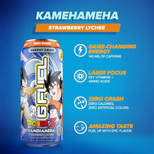 G Fuel Kamehameha Strawberry Lychee Flavored Energy Drink Dragon Ball Z, 16 oz Can, 12-pack