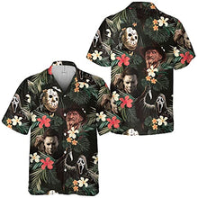 Vintage Version Funny Horror Halloween Hawaiian Shirts for Men Women Tropical Casual Short Sleeve Button Shirt 3