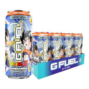 G Fuel Kamehameha Strawberry Lychee Flavored Energy Drink Dragon Ball Z, 16 oz Can, 12-pack