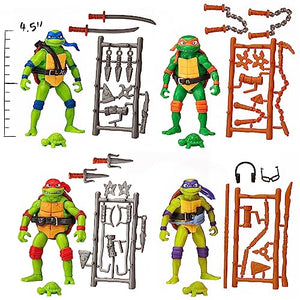 Teenage Mutant Ninja Turtles: Mutant Mayhem Basic Figure Turtle 4-Pack Bundle by Playmates Toys