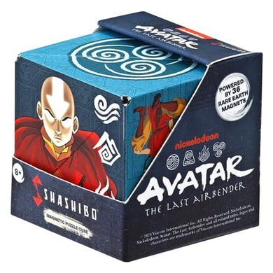 SHASHIBO Avatar The Last Airbender Shape Shifting Box - Award-Winning, Patented Magnetic Puzzle Cube w/ 36 Rare Earth Magnets - Fidget Transforms Into Over 70 Shapes (Avatar - Air)
