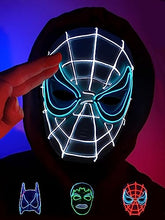 RIDDIM Spider Led Mask for Kids, Super Hero Cosplay, Light up Scary Scream Mask for Carnival, Halloween