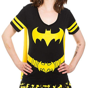 Dc Comics Batman Costume Licensed Graphic Juniors T-shirt w/Cape (XX-Large)