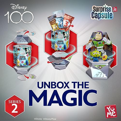 YuMe Official Disney 100 Surprise Mystery Capsules Blind Box with Surprise Pixar Characters Gift Figurines Toys - Series 2, 2 Pack