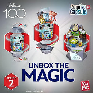 YuMe Official Disney 100 Surprise Mystery Capsules Blind Box with Surprise Pixar Characters Gift Figurines Toys - Series 2, 2 Pack
