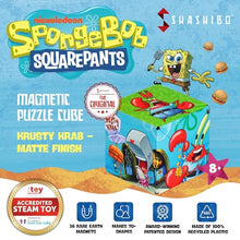 SHASHIBO Spongebob Shape Shifting Box - Award-Winning, Patented Magnetic Puzzle Cube w/ 36 Rare Earth Magnets - Fidget Cube Transforms Into Over 70 Shapes (Spongebob Squarepants - Krusty Krab)