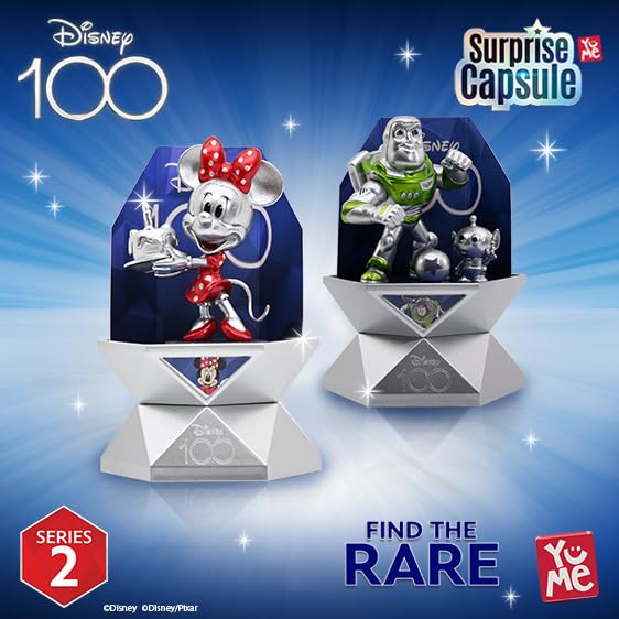 YuMe Official Disney 100 Surprise Mystery Capsules Blind Box with Surprise Pixar Characters Gift Figurines Toys - Series 2, 2 Pack