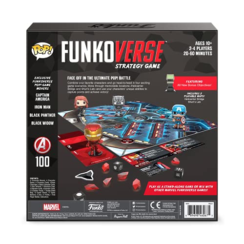 Funko Games Funkoverse: Marvel 100 4-Pack - Black Panther - Marvel Comics - Light Strategy Board Game for Children & Adults (Ages 10+) - 2-4 Players - Collectible Vinyl Figure - Gift Idea