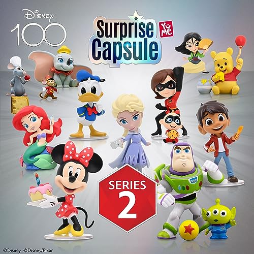 YuMe Official Disney 100 Surprise Mystery Capsules Blind Box with Surprise Pixar Characters Gift Figurines Toys - Series 2, 2 Pack