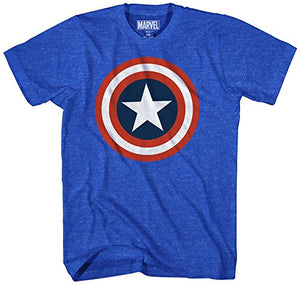 Marvel Men's 80s Captain 2 Short Sleeve T-Shirt, Royal Heather