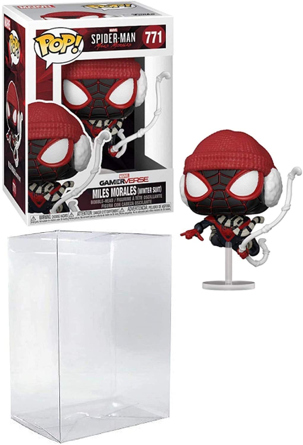 Spider-Man Miles Morales Winter Suit Pop # 771 Marvel Gamerverse Vinyl Figure (Bundled with EcoTek Protector to Protect Display Box)