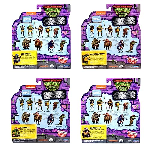 Teenage Mutant Ninja Turtles: Mutant Mayhem Basic Figure Turtle 4-Pack Bundle by Playmates Toys