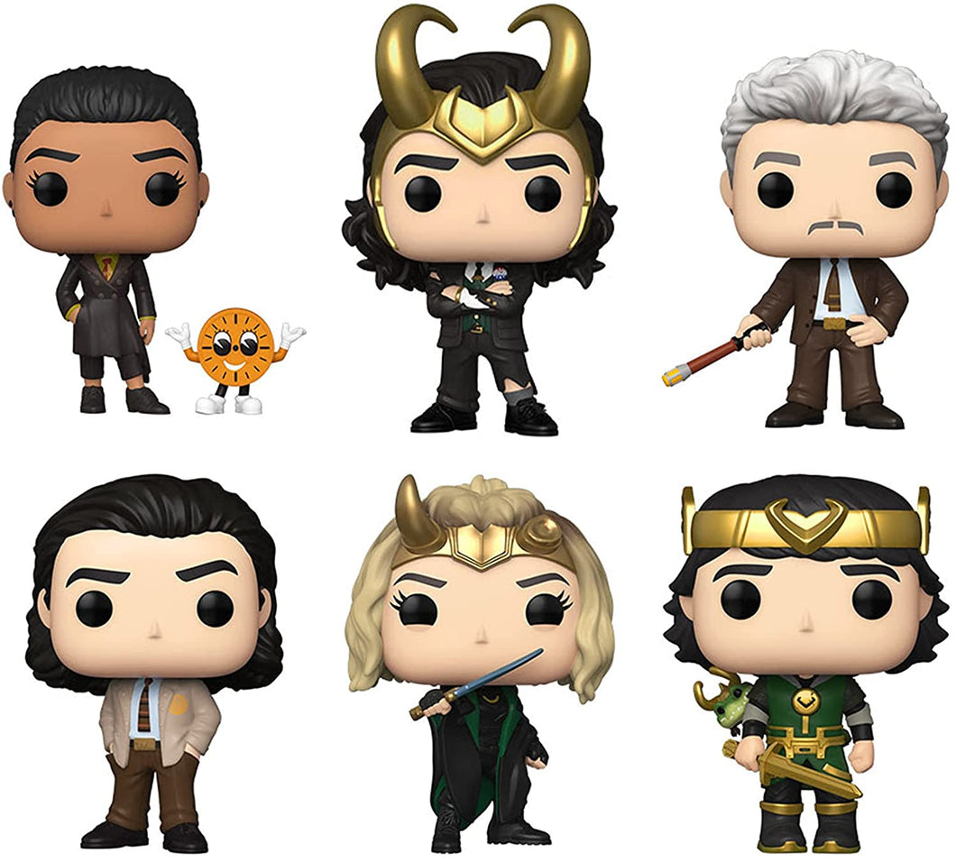 The Loki Set of 6 - Kid Loki, President Loki, Sylvie, Ravonna Renslayer w/Minutes, Loki and Mobius