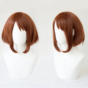 My Hero Academia Uraraka Ochako Brown Wig + Cap