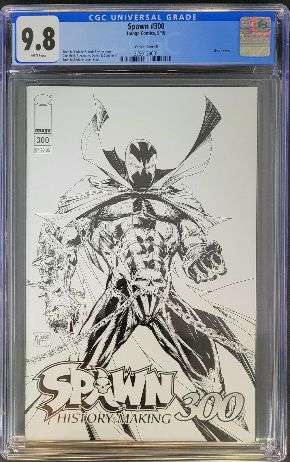 🔥Spawn #300 Todd Mcfarlane Sketch Variant CGC 9.8
